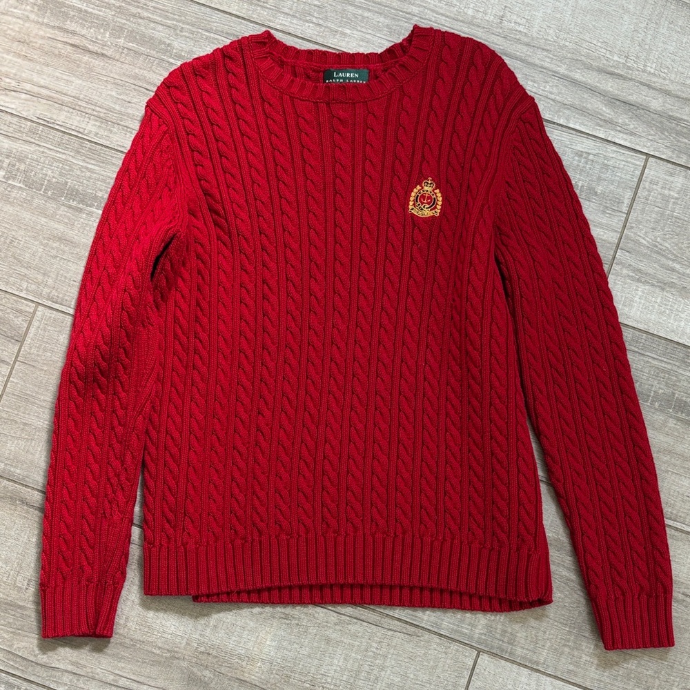 Lauren Ralph Lauren red cotton knit sweater